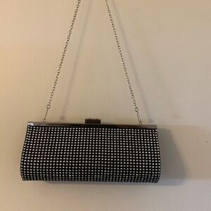 Elegant Black and Silver Clutch Bag